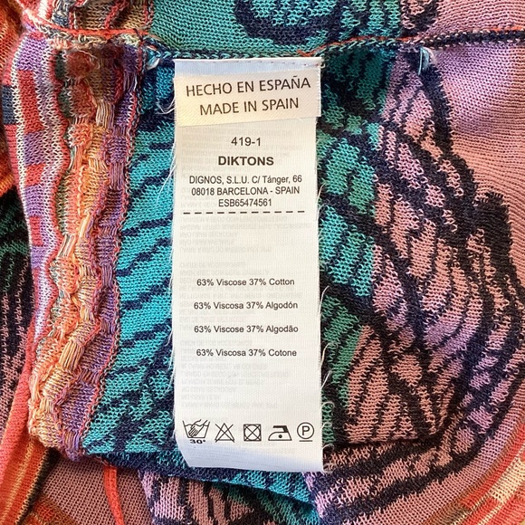 Diktons Barcelona Art to Wear Colorful Mixed Print Cardigan - L - Picture 10 of 10